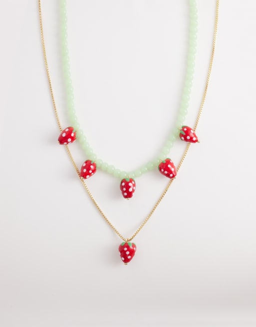 Collar multicolor con cuentas de fresas de cristal de Accessorize