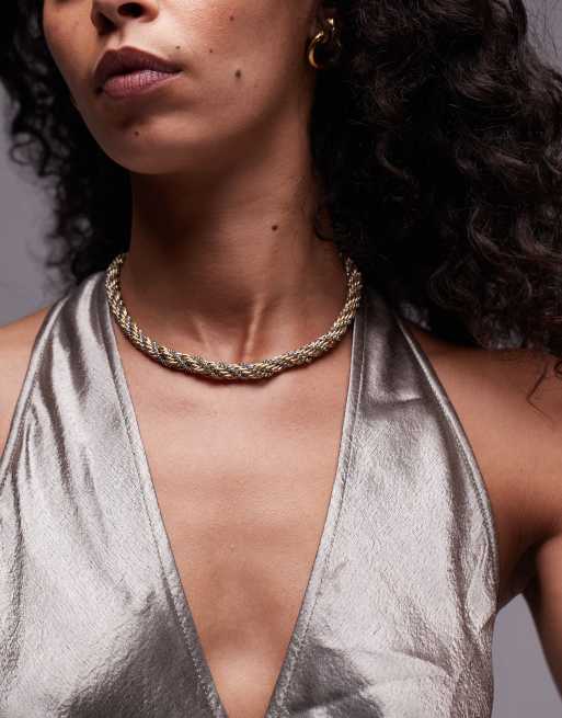 Collar multicolor de cadena retorcida efecto cuerda Nelson de Topshop