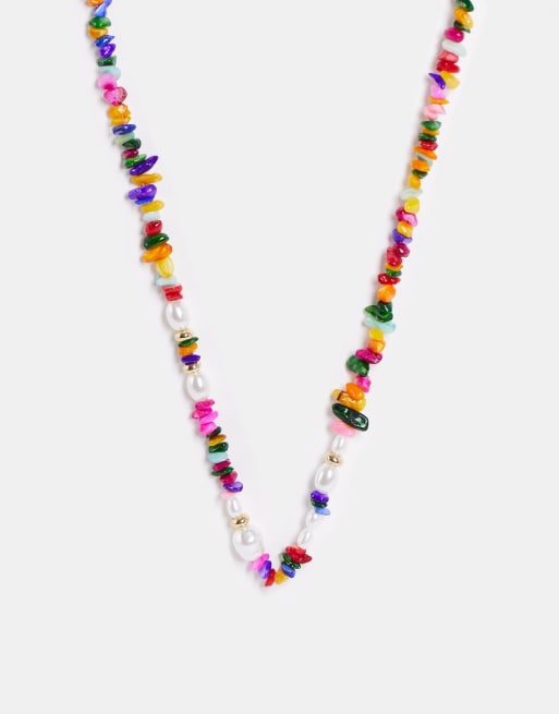 Collar multicolor de gemas variadas de Pieces