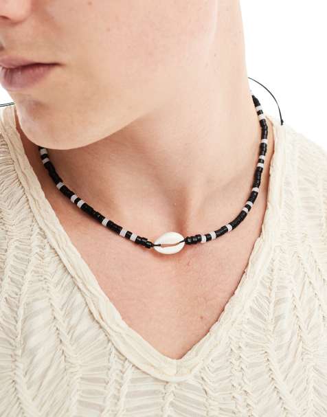 Collar negro de cuentas con charm de concha de Classics 77 - view 1