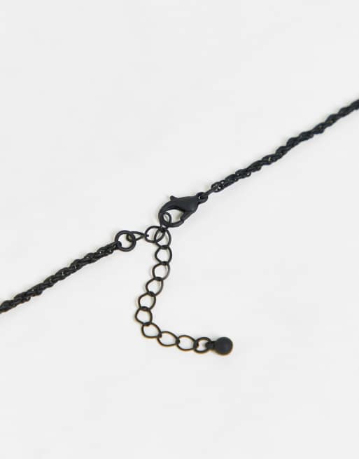 Collar negro mate de cordón fino con colgante de as de picas de ASOS DESIGN, 4 de 4