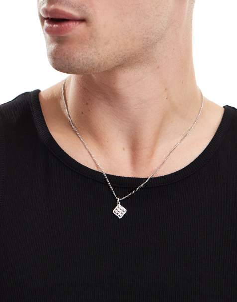 Collar plateado con colgante con diseño guateado de Faded Future - view 1
