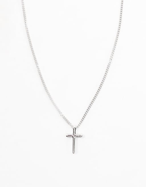 Collar plateado con colgante de cruz de Jack & Jones, 2 de 3