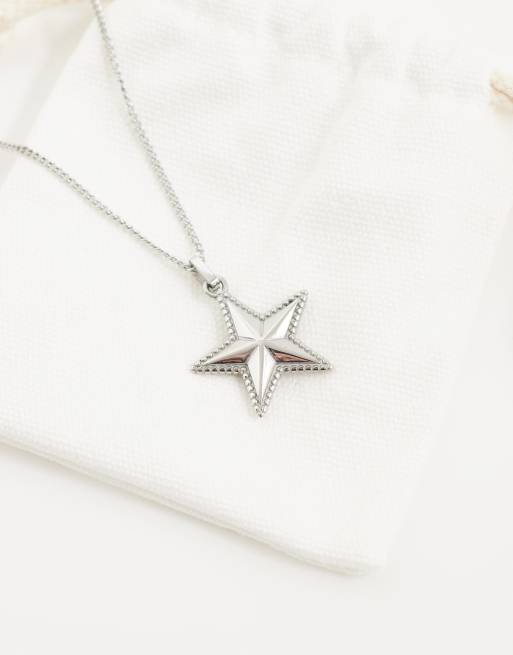 Collar plateado con colgante de estrella de acero inoxidable resistente al agua de ASOS DESIGN, 4 de 4