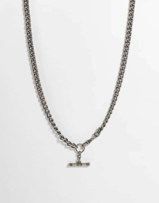 Collar plateado con colgante tipo barra Talisman de Icon Brand