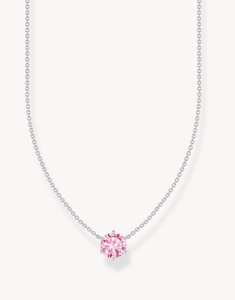 Collar plateado con detalle de circonita rosa de Thomas Sabo - view 1