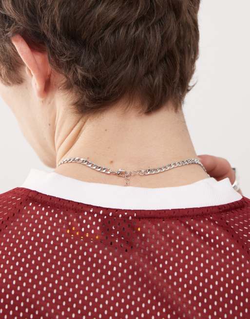 Collar plateado de cadena barbada de Faded Future, 2 de 3