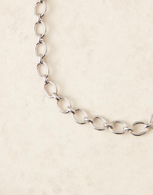 Collar plateado de cadena gruesa de DesignB London, 2 de 3