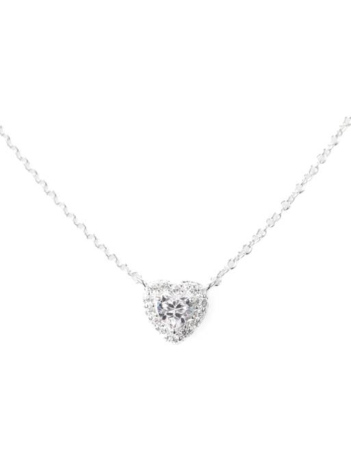 Collar plateado de plata de ley con colgante en forma de corazón con circonitas Halo Heart de Lovisa  , 2 de 3