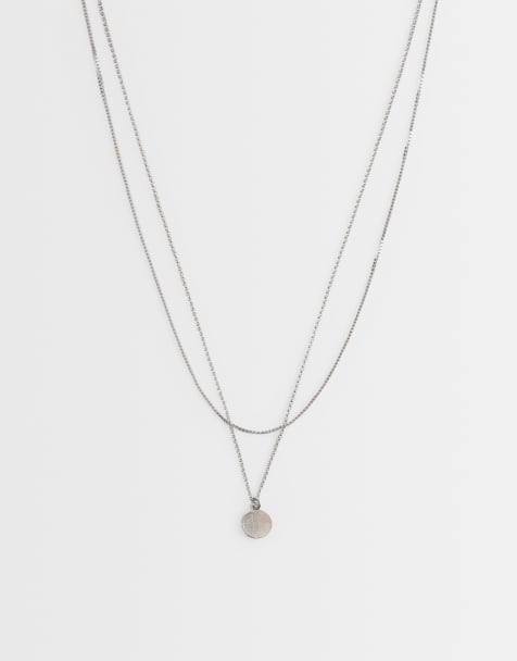 Collar plateado de varias hileras con colgante de Faded Future - view 1