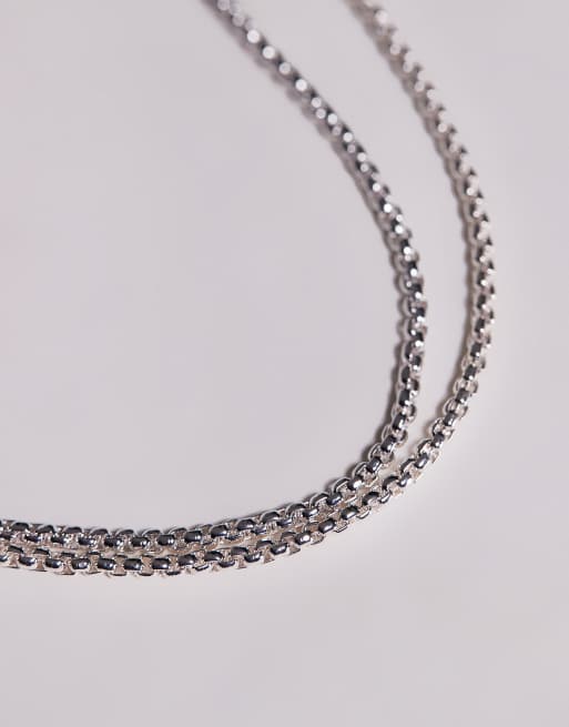Collar plateado de varias hileras estilo cadena veneciana de ASOS DESIGN   , 2 de 3