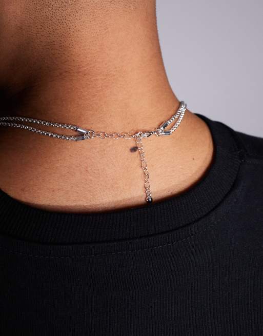Collar plateado de varias hileras estilo cadena veneciana de ASOS DESIGN   , 3 de 3