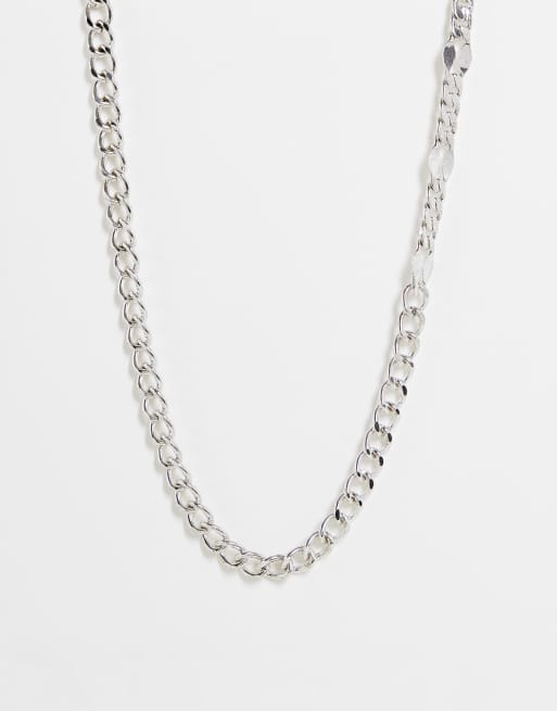 Collar plateado estilo cadena con piedras Palacio de WFTW