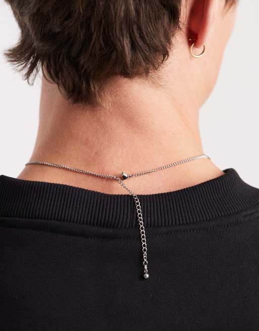 Collar plateado pulido con colgante de moneda de acero inoxidable resistente al agua de ASOS DESIGN, 3 de 3