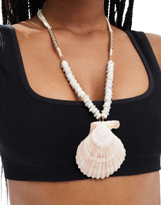 Collar rosa con colgante de concha de 8 Other Reasons