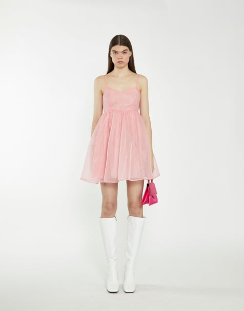 Collective The Label Babydoll mini dress in bubblegum pink - view 1