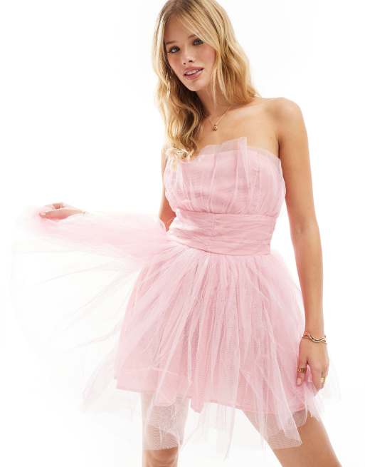 Collective The Label Bandeau mini dress in pretty pink