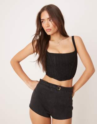 Collective The Label Boned lace corset in black lace - view 1