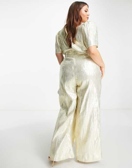 Champagne jumpsuit plus size outlet
