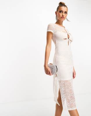 Collective The Label Collective the Label cut-out lace midi dress in white