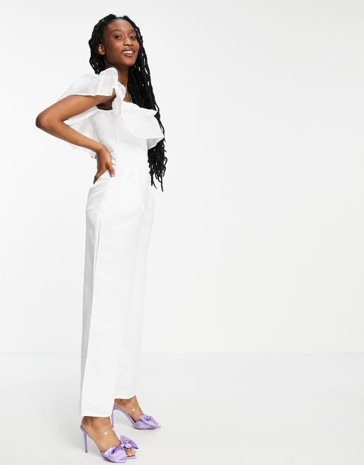 ASOS Ruffle Jumpsuit with Culotte Leg