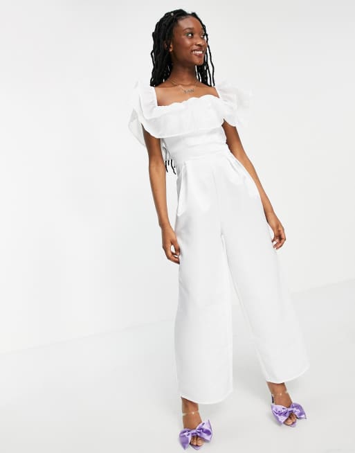 White store frill jumpsuit