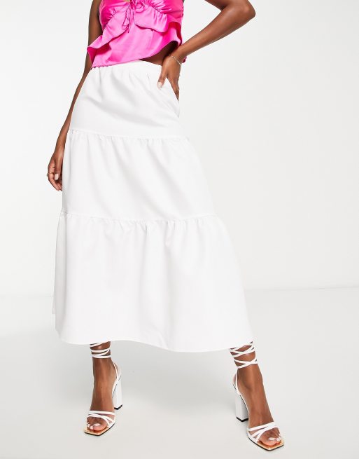 White co store ord midi skirt