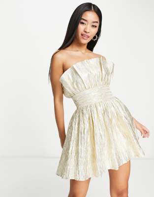 champagne bandeau dress