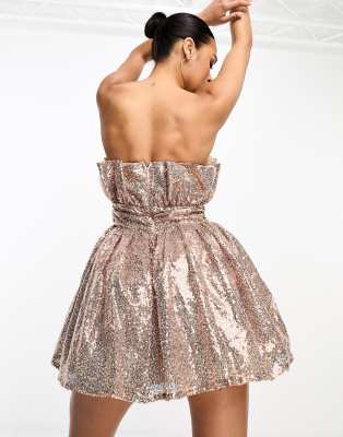 Lets Go Party - Multi Sequin Bandeau Midi Dress – DLSB