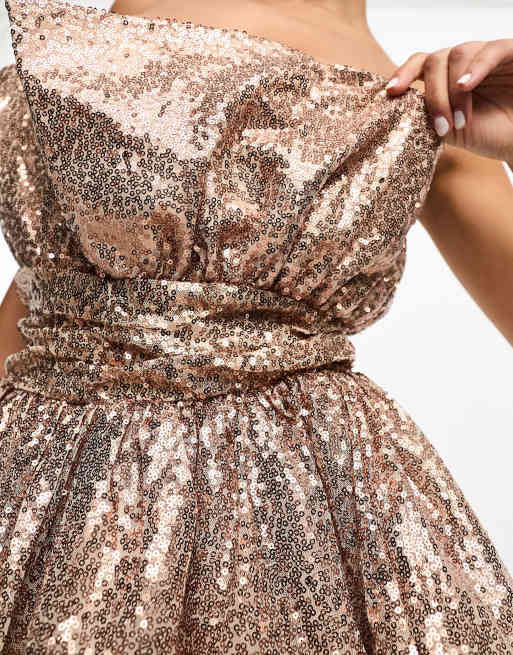 Collective the Label exclusive bandeau sequin mini dress in light