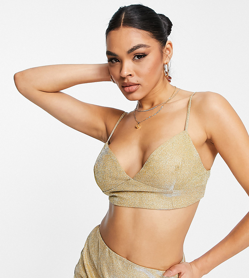 Collective the Label exclusive bralette in glitter gold - part of a set