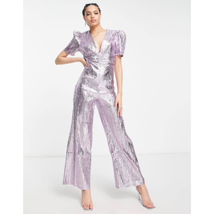 Purple best sale metallic jumpsuit