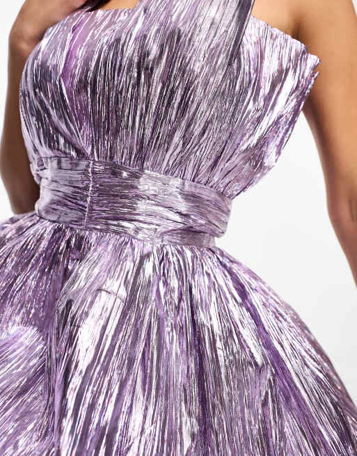 collective the label metallic dress Rent Collective The Label Petite Exclusive Metallic Pleated 3D Heart Mini  Dress In Iridescent