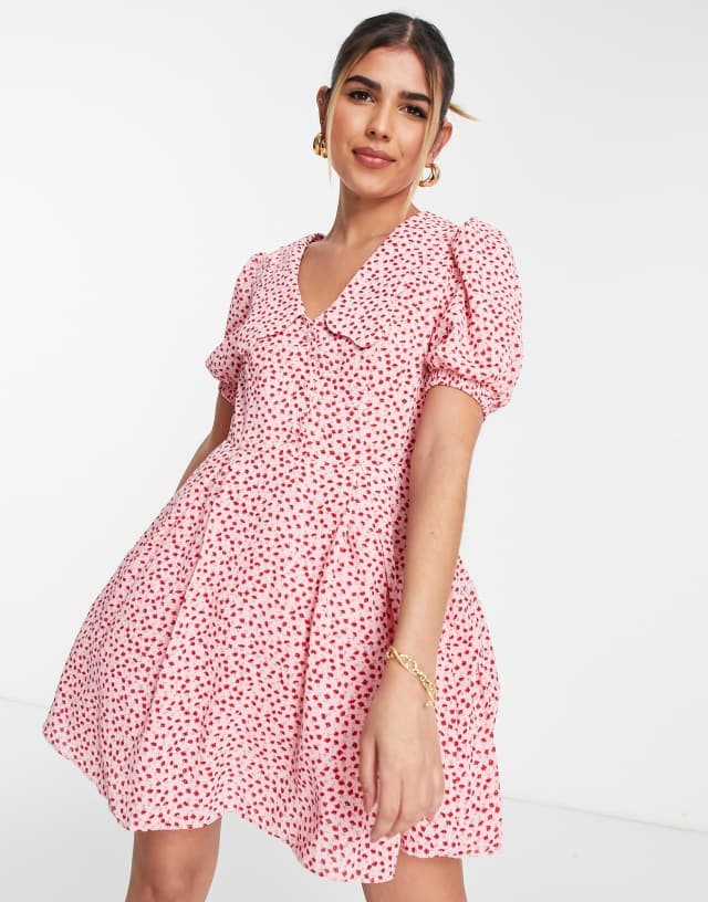 Collective The Label Exclusive puff sleeve mini dress in ditsy floral