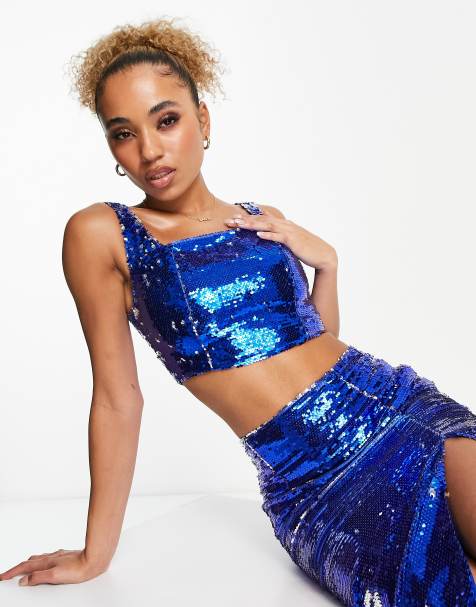 Royal blue sale sequin top