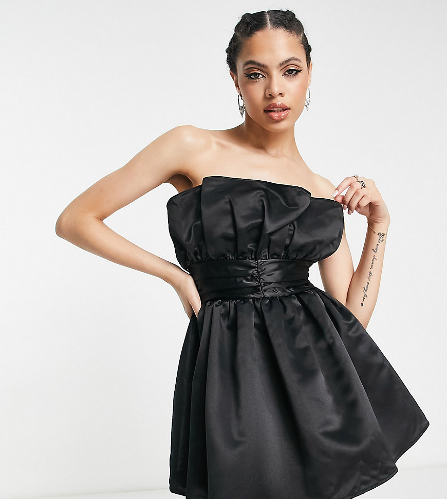 Collective The Label Exclusive structured bandeau mini dress in black