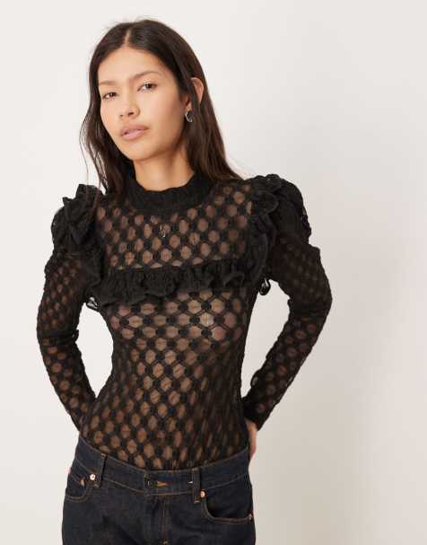 Collective The Label Long sleeve bodysuit in black