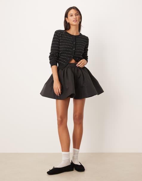 Collective The Label Mini skater skirt in black