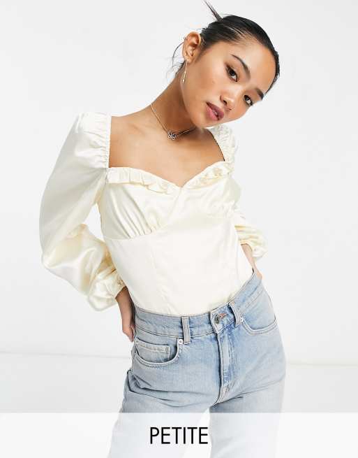 Collective The Label Petite - Body en satin - Écru