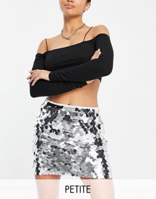 Collective the Label Petite disc sequin mini skirt in silver - ASOS Price Checker