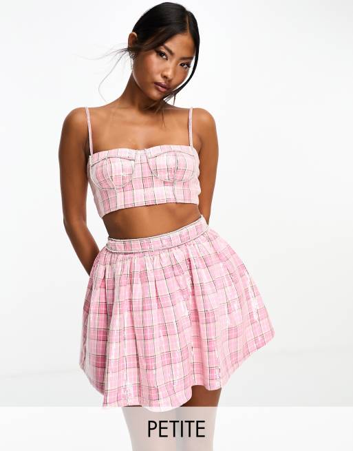 Pink plaid clearance skirt and top