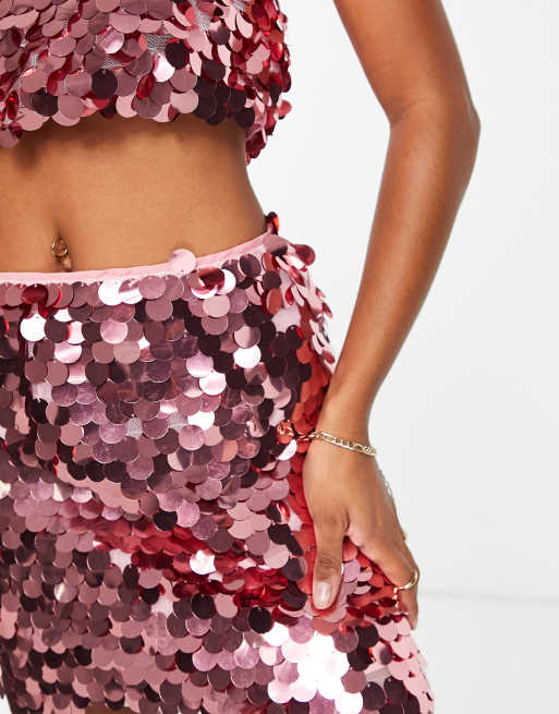 Sequin skirt clearance pink