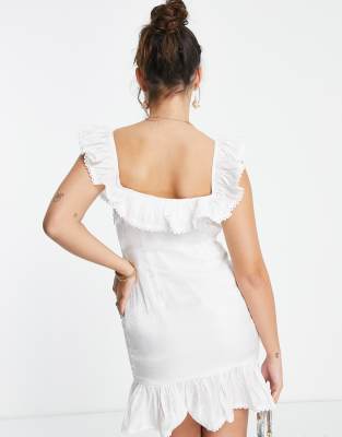 White Frill Short Dress