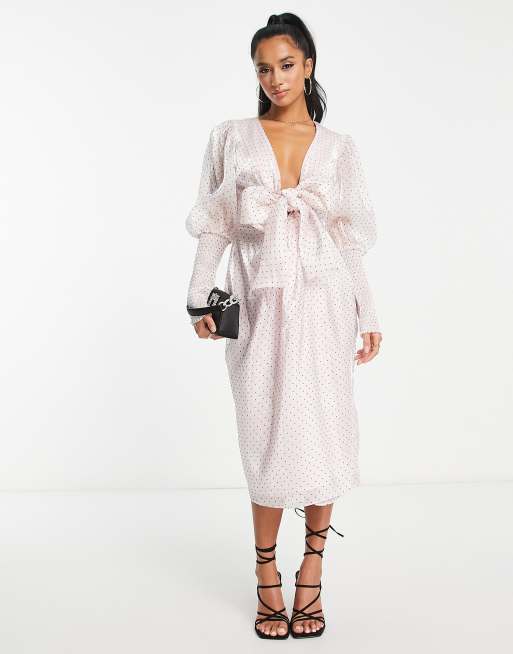 Plunge front best sale midi dress