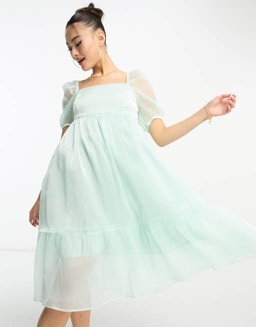 Asos tulle midi 2024 dress with sheer sleeve