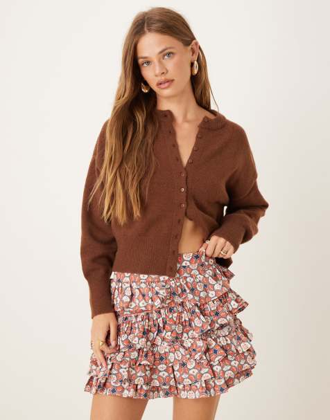 Collective The Label Rara mini skirt in rust tile