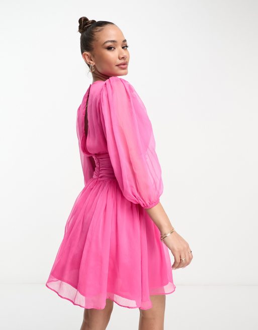 Long balloon best sale sleeve dress