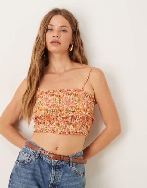 Collective The Label Shirred cami top in multi vintage floral