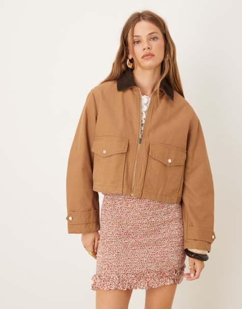 Collective The Label Shirred mini skirt in red pink ditsy