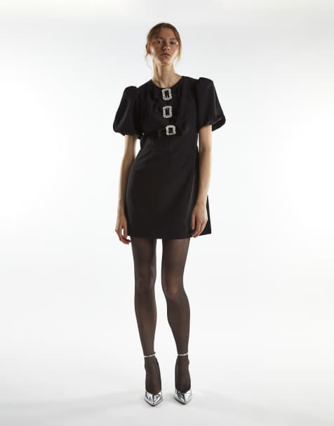Collective The Label Short sleeves mini dresses in black